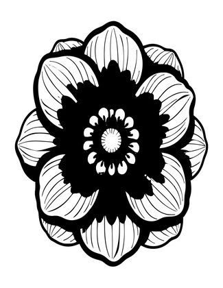 Blue Anemone - Free printable coloring page