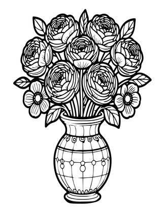 Spring Table - Free printable coloring page
