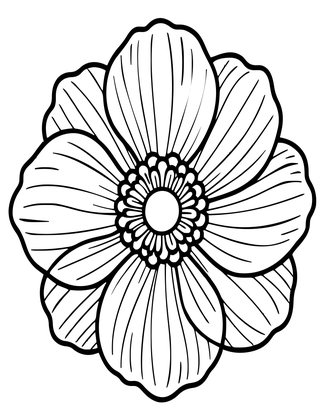 Autumn Anemone - Free printable coloring page