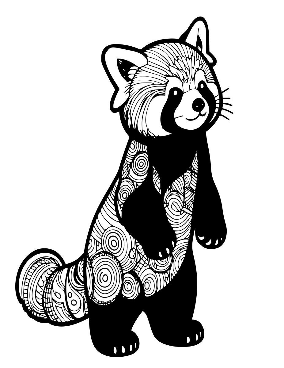 Red Panda Alert - free printable coloring page