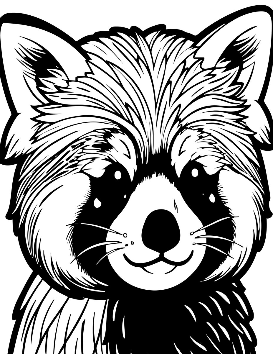 Red Panda Eyes - free printable coloring page