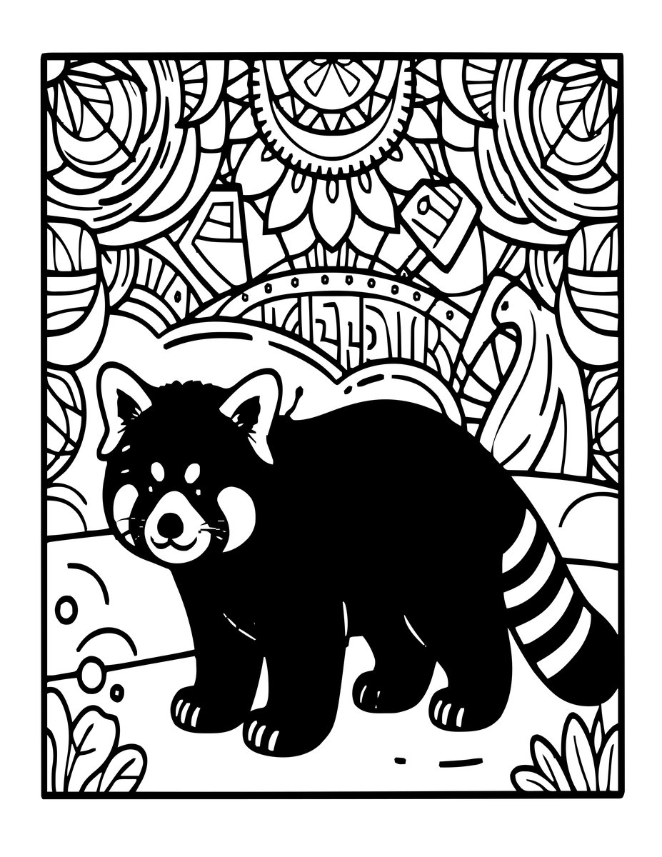Red Panda Conservation - free printable coloring page