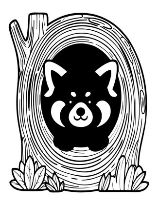 Red Panda Cub - Free printable coloring page