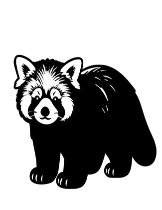 Red Panda at Dusk - Free printable coloring page