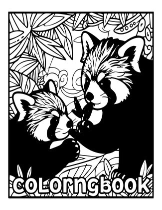 Red Panda and Keeper - Free printable coloring page