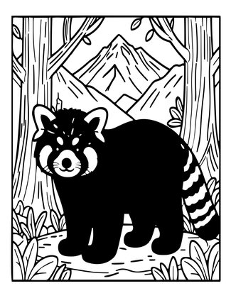 Red Panda Himalayan - Free printable coloring page