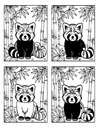 Red Panda Pattern - Free printable coloring page