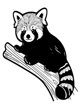 Red Panda Stretch - Free printable coloring page