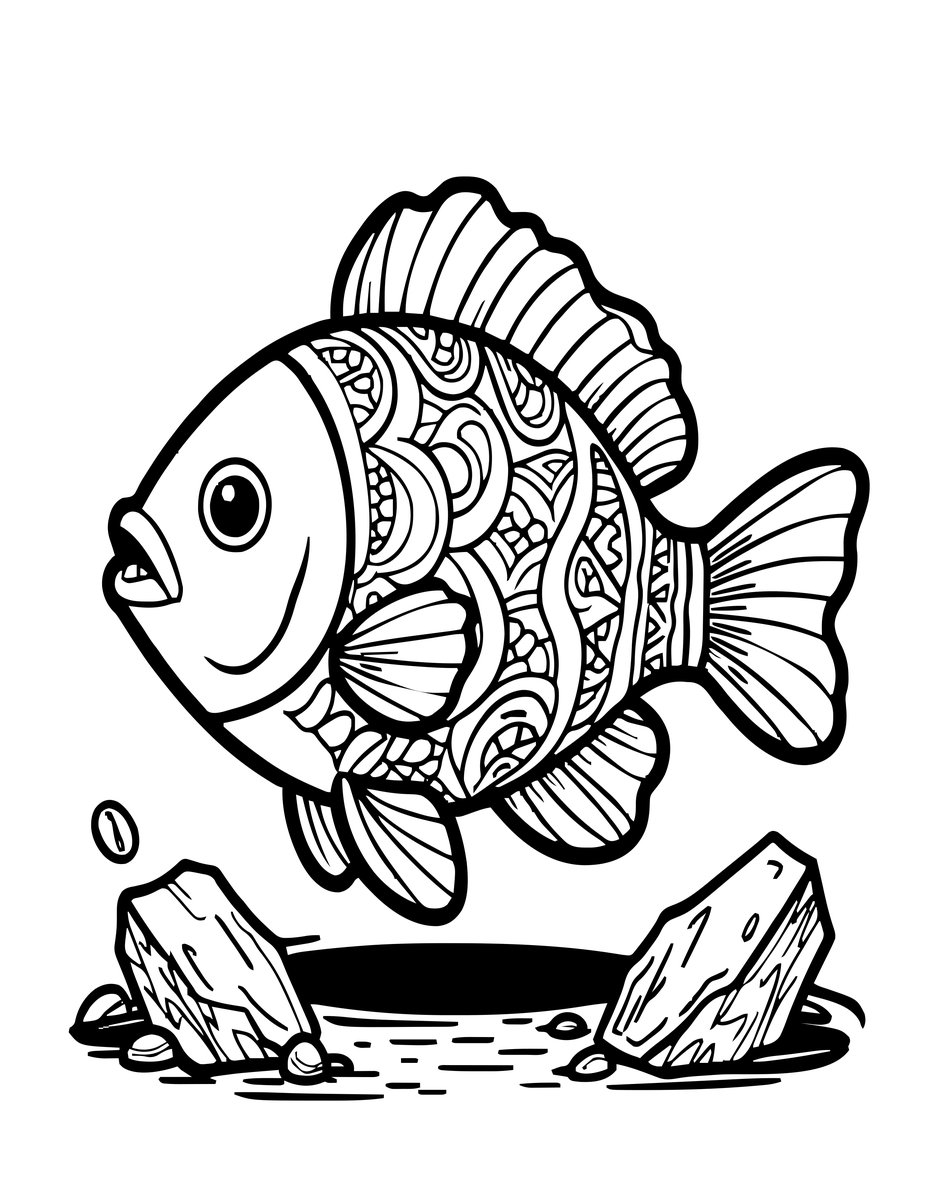 Mandarin Fish - free printable coloring page