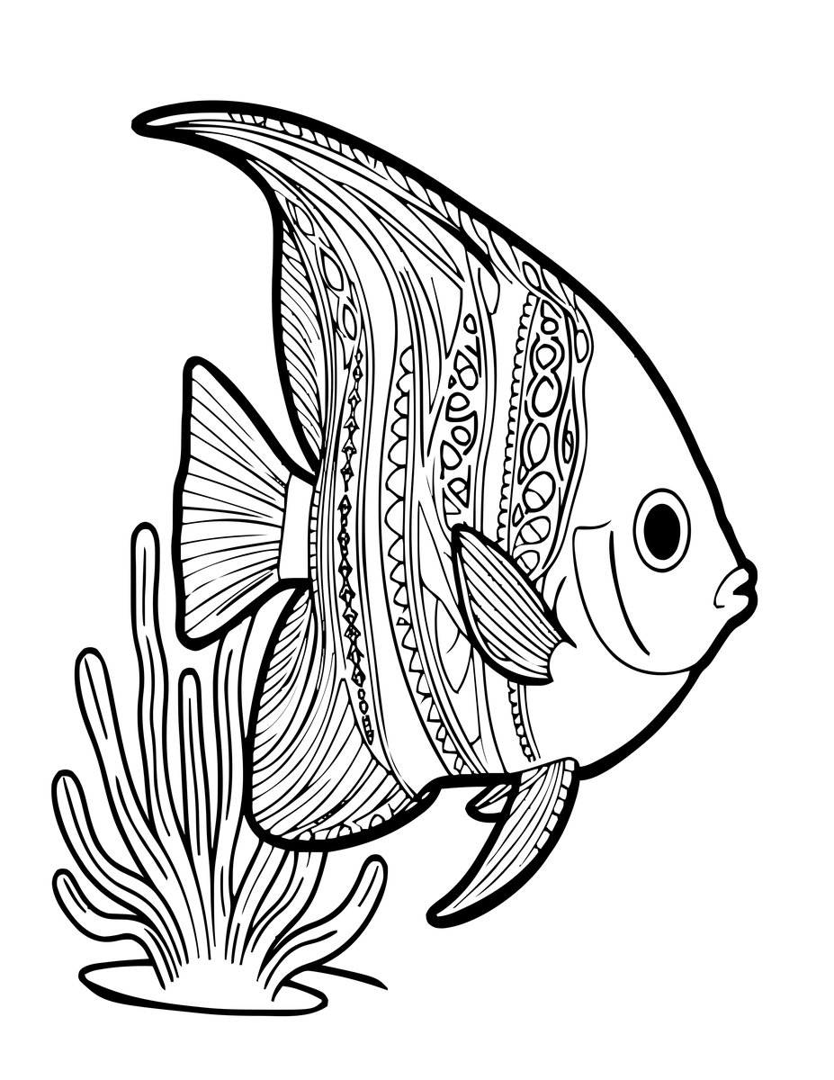 Moorish Idol - free printable coloring page