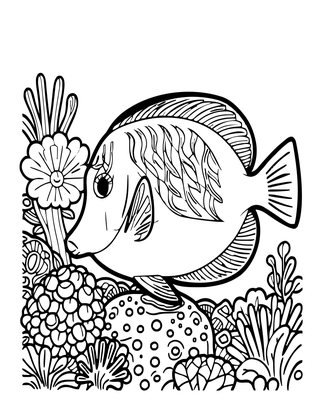 Surgeonfish - Free printable coloring page