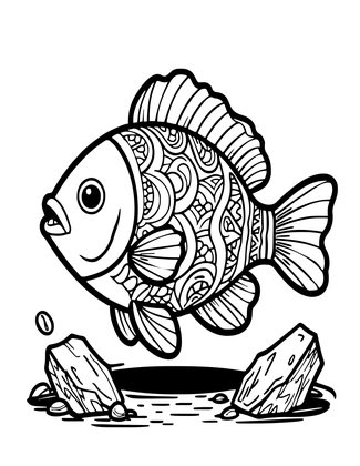 Mandarin Fish - Free printable coloring page
