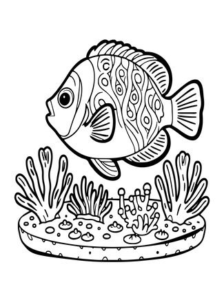 Damselfish Territory - Free printable coloring page