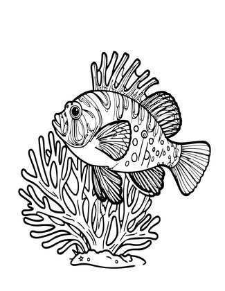 Hawkfish Perch - Free printable coloring page