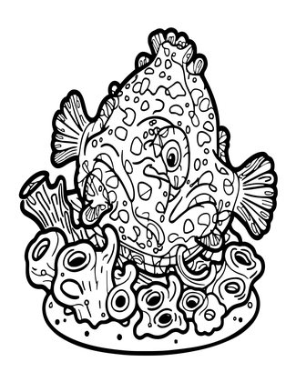 Frogfish - Free printable coloring page