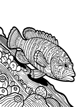 Napoleon Wrasse - Free printable coloring page