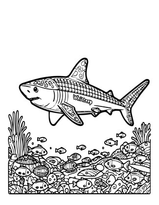 Reef Shark Patrol - Free printable coloring page