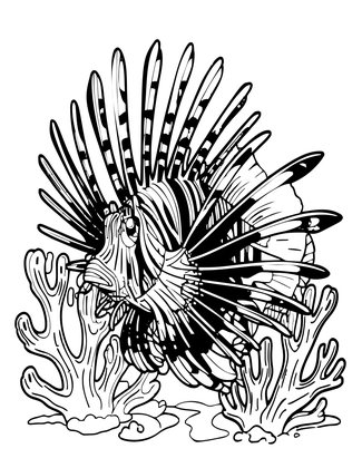 Lionfish Display - Free printable coloring page