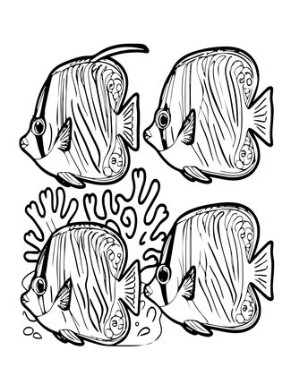 Butterflyfish Pair - Free printable coloring page