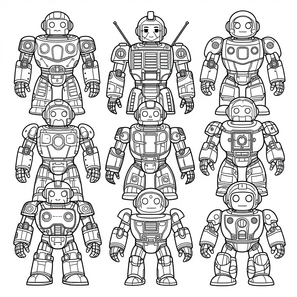 Robots Tech coloring pages collection - 40 free printable pages