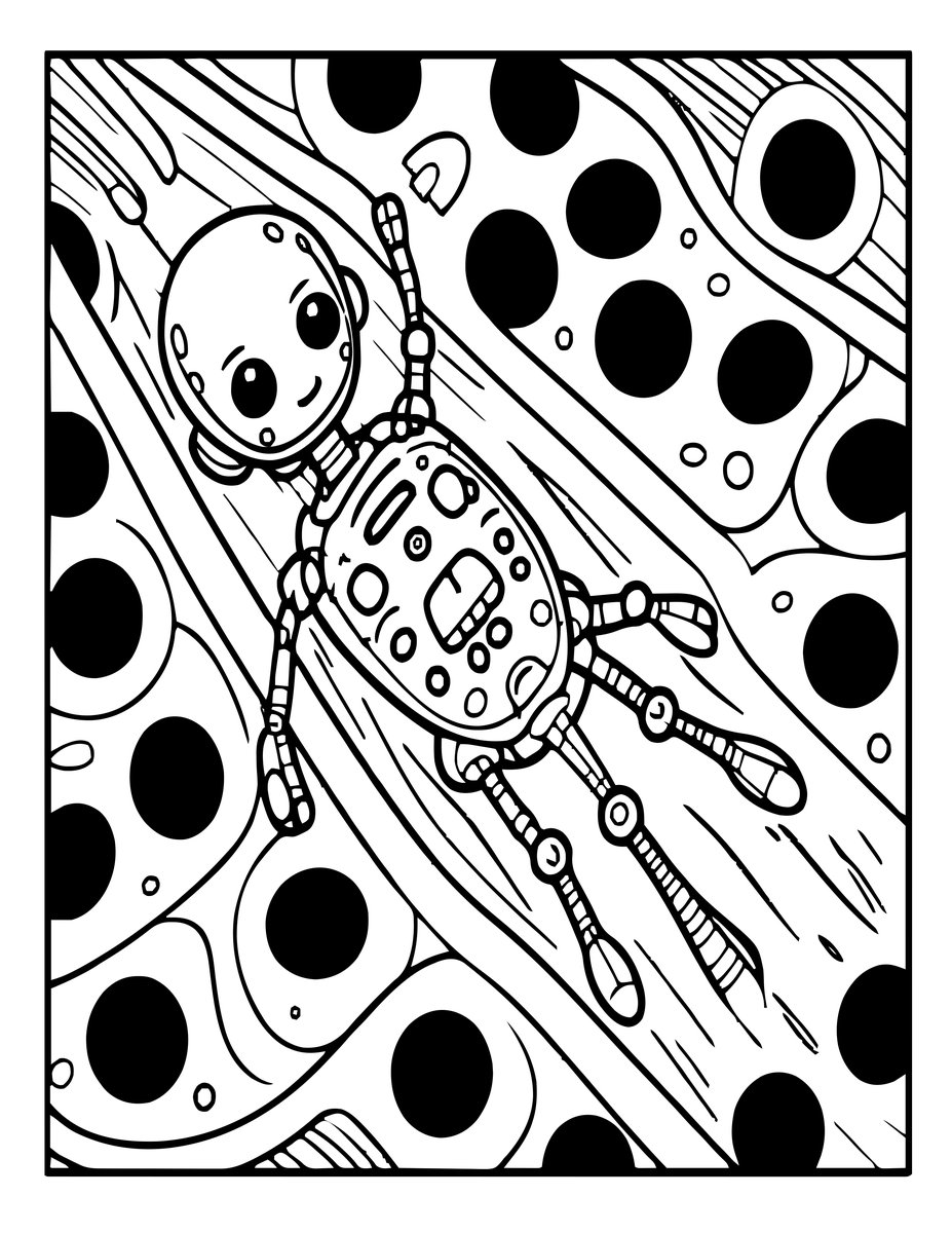 Nanobot - free printable coloring page