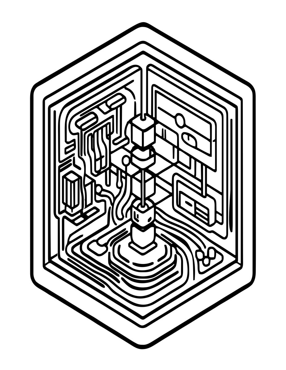 Quantum Computer - free printable coloring page