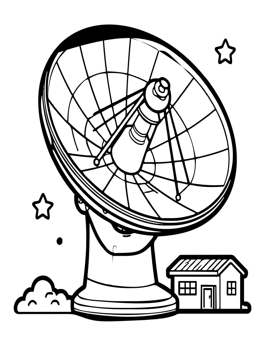 Satellite Dish - free printable coloring page