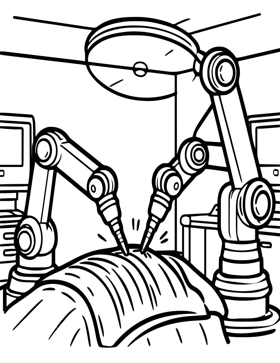 Robot Surgeon - free printable coloring page