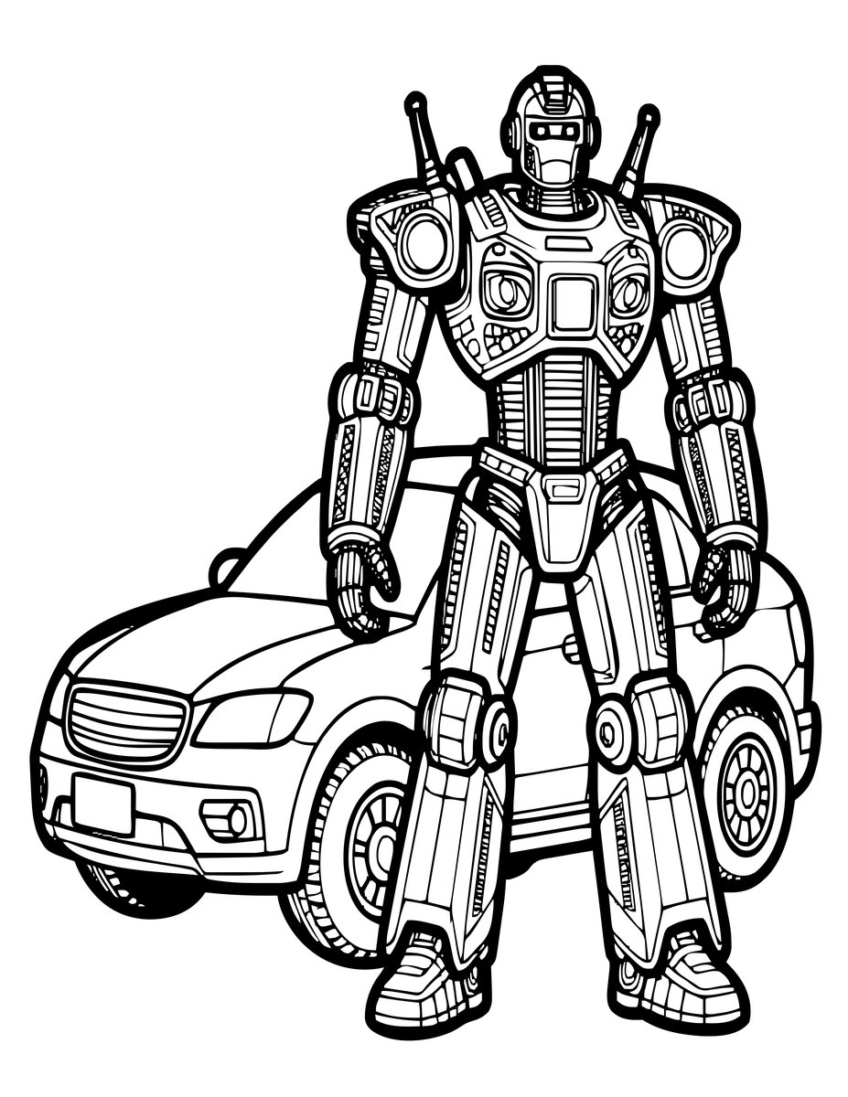 Transformer Robot - free printable coloring page