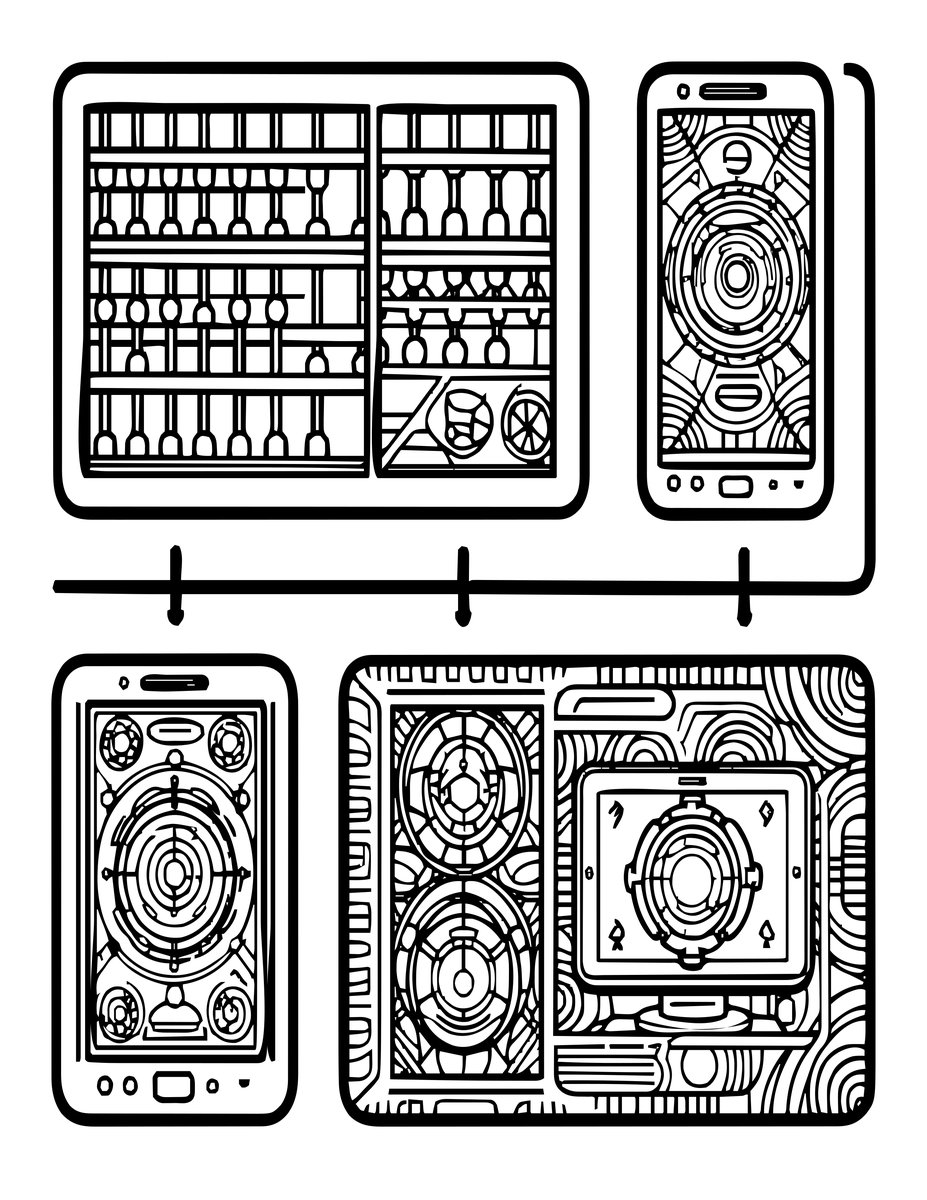 Tech Evolution - free printable coloring page