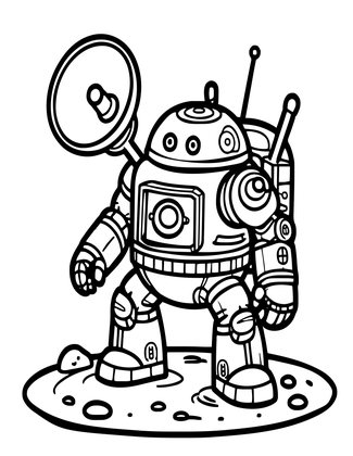 Space Robot - Free printable coloring page