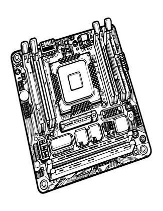 Motherboard Layout - Free printable coloring page
