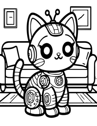 Robot Pet - Free printable coloring page