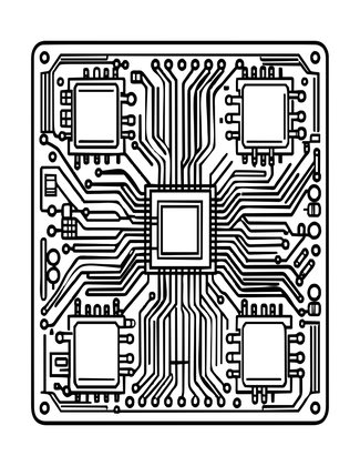 Circuit Board - Free printable coloring page