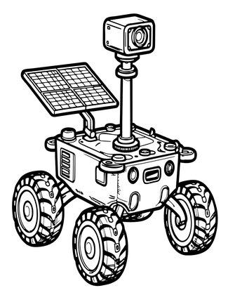 Rover Robot - Free printable coloring page