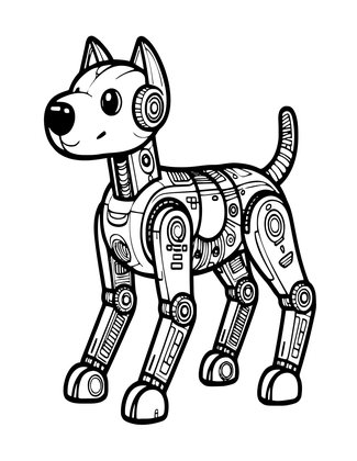 Robot Dog - Free printable coloring page