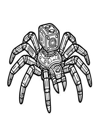 Robot Spider - Free printable coloring page