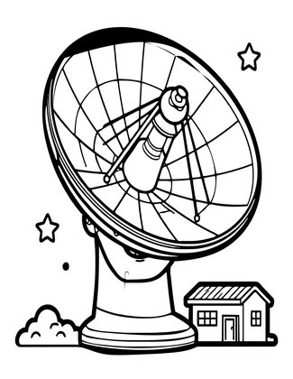 Satellite Dish - Free printable coloring page