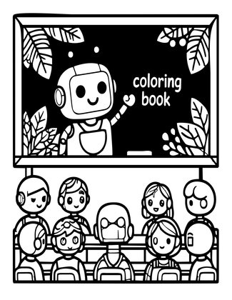 Robot Teacher - Free printable coloring page