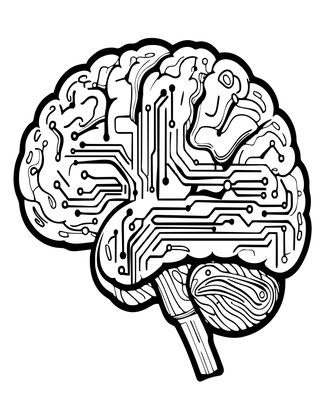 AI Brain - Free printable coloring page