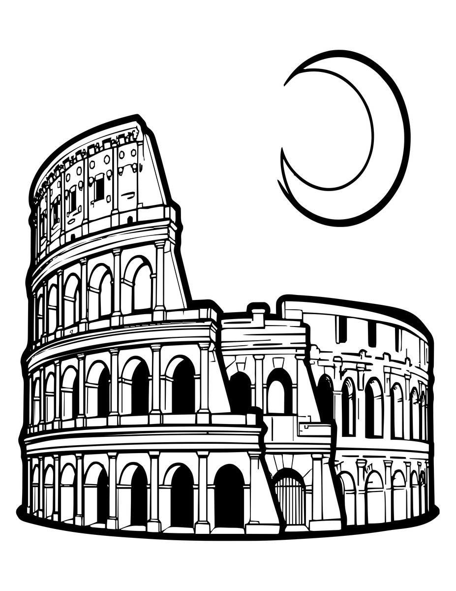 Night View - free printable coloring page