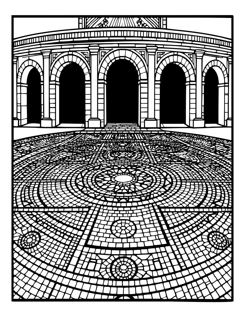 Mosaic Detail - free printable coloring page