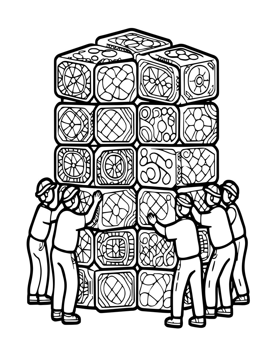 Construction Scene - free printable coloring page