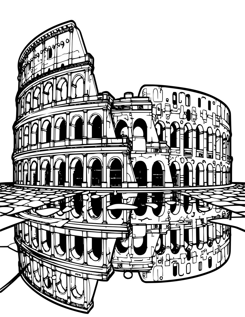 Reflected in Water - free printable coloring page