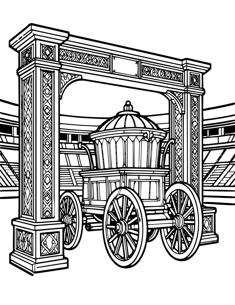 Chariot Procession - free printable coloring page