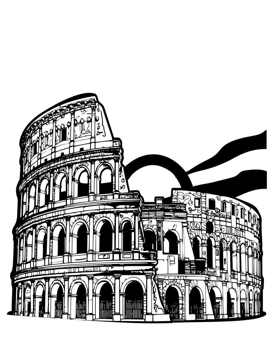 Sunset Silhouette - free printable coloring page