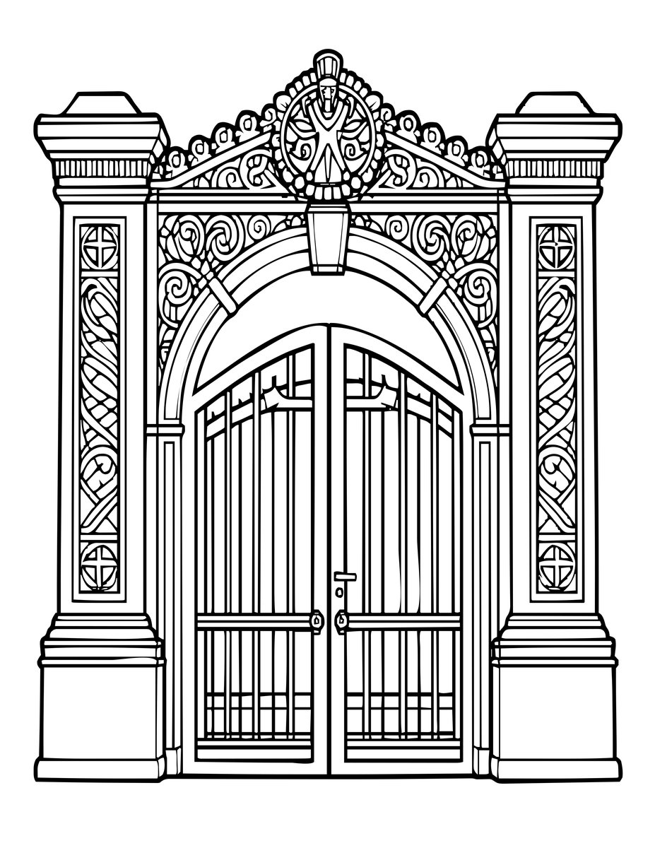 Gladiator Gate - free printable coloring page