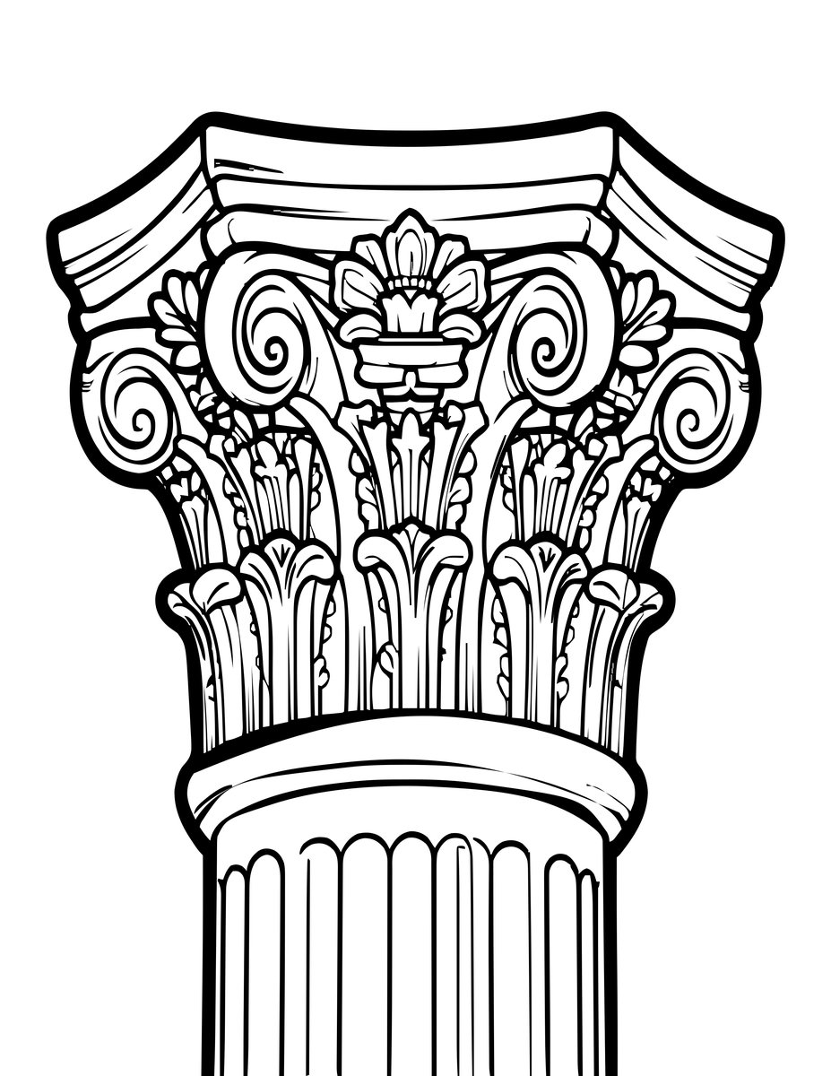 Corinthian Capital - free printable coloring page