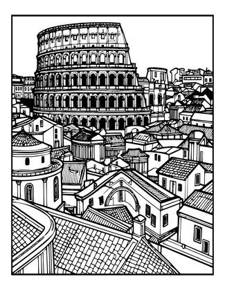 Rooftop View - Free printable coloring page