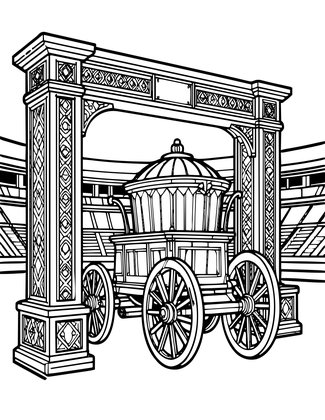 Chariot Procession - Free printable coloring page